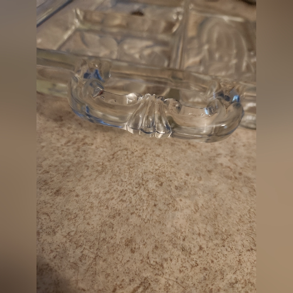 Clear Glass Divided Serving Tray - Picture 3 of 6